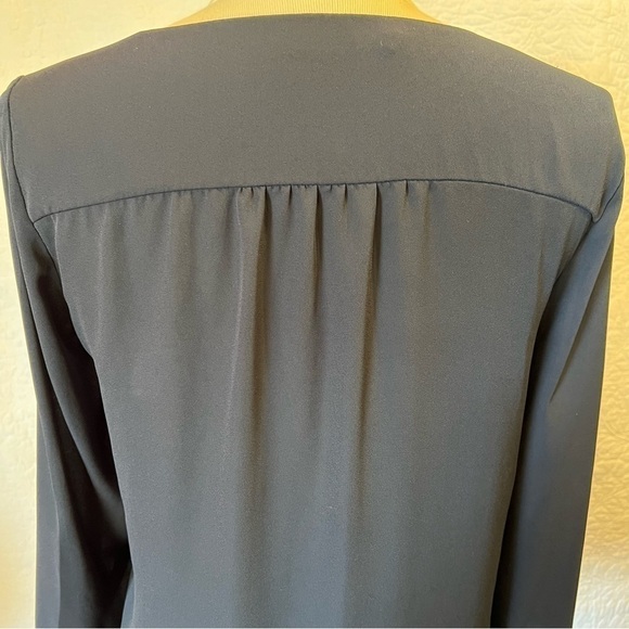 Zara Basic Women’s Sheer Navy Long Sleeved Blouse, Size Small - Picture 9 of 11